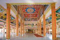 The ornate interior of the Pha That Luang
