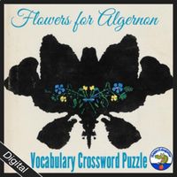 Flowers for Algernon Vocabulary Crossword Puzzle. 30 vocabulary words are hidden in the puzzle. Word list and key included. Print and go. I have included a lighter ink version without graphics. This crossword puzzle is included in my bundle of Flowers for Algernon Comprehension and Vocabulary Activi...