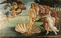 El Nacimiento de Venus es una de las obras más famosas de Botticelli. Fue pintada para un miembro de la familia Médici, para decorar uno de sus palacios de ocio en el campo. El tema mitológico era habitual en estos emplazamientos campestres, surgiendo imágenes como la Primavera o Venus y Marte.