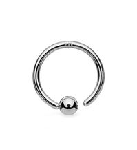 14kt White Gold Fixed Ball Captive Bead Ring, Size 18G (3/8" - 10mm) ($65.00) • Solid 18kt white gold. 18 gauge (1mm). 2mm ball. Sold individually (1 piece). | urbanbodyjewelry.com