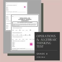 Operations and Algebraic Thinking Math Assessment Grade 4 - Etsy