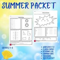 Reduce the "summer slide" with this Independent Learning Packet for students entering the 2nd grade which includes 20 NO PREP worksheets, 25 flash cards, and a reading log to encourage sustained reading. #math #ela #printable #teachers #homeschool @thinkerstoolbox