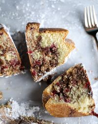 leftover cranberry sauce greek yogurt coffee cake I howsweeteats.com