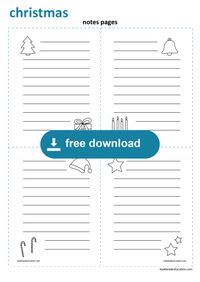Create Christmas Notes Pages. Preschool, Kindergarten, First grade worksheets: lookbookeducation.com