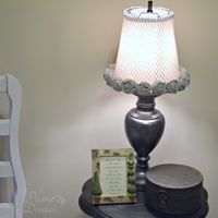 Lamp Makeover with Trash Can Lamp Shade - Plum Doodles