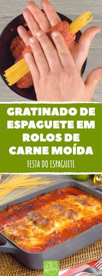 Espaguete e carne moída são o casamento perfeito no molho à bolonhesa, mas não só nele. A receita a seguir mostra como esses dois ingredientes podem ser combinados de forma criativa e saborosa. #espaguete #espaguetecomcarnemoida #espaguetegratinado #gratinado #gratinadodiferente #macarraocomcarnemoida #massa #receitadegratinado