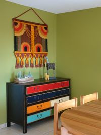 le.nid AI - projet Aristide Briand 93 - reconfiguration et réaménagement d'un appartement - salle à manger ouverte - vert