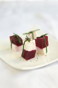 beet and goat cheese squares