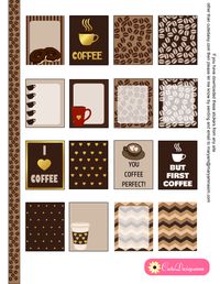 Free Printable Coffee Themed Planner Stickers for Erin Condren Life Planner…