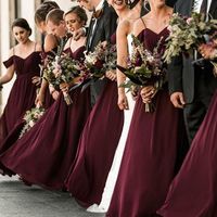 Buy the burgundy bridesmaid dresses off the shoulder style, so sexy so high !