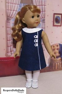 1960s Town and Country Dress 18" Doll Clothes Pattern