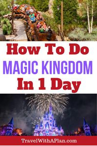 Looking for a do-able, stress-free, 1 day itinerary at Magic Kingdom? Our unique way of touring Disney resulted in an awesome combination of rides and shows, with very little time spent waiting in lines! #Disney, #MagicKingdomItinerary, #DisneyTips, #travelwithaplan
