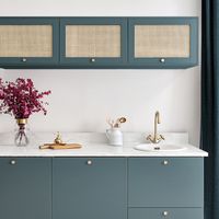 Vous permettre de créer des composition surprenantes, c'est ce qui nous plaît le plus dans notre travail quotidien. Trouver la petite touche, dans la couleur, la finition ou les accessoires, qui fera mouche et qui donnera du caractère. Sur ce design set, nous vous présentons nos portes en cannage naturel, avec un cadre en chêne massif peint en bleu paon 🦚 . Elles sont disponibles dans 7 tailles différentes : 30x60, 30x80, 40x60, 40x80, 40x100, 60x40 et 60x100cm. Utilisez-les sur une part