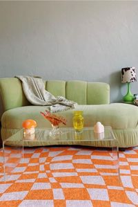 Photo from paula.maria.a Featuring "Tangerine Soda" Rug by addybambi #Society6 #LivingRoom #HomeDecor #Checkered #Rug #ArtDeco