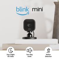 4.4 out of 5
213,282 global ratings
Deal
-54% $29.99 (09 Oct, 2022)
Monitor the inside of your home day and night with our 1080P HD indoor plug-in smart security camera with motion detection and two-way audio.
See, hear, and speak to people and pets in your home from your smartphone with Blink Mini’s live view and two-way audio.
Get alerts on your smartphone whenever motion is detected or customize motion detection zones so you can see what matters most.
Field of view: 110° diagonal