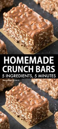 Healthy No Bake Chocolate Peanut Butter Crunch Bars (Vegan, Gluten Free)