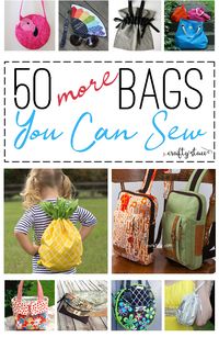 50 More Bags You Can Sew from craftystaci.com #freesewingpatterns #bagpatterns