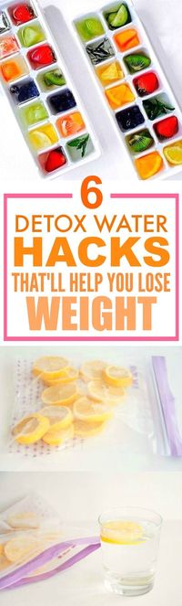 These 6 water detox hacks are THE BEST! I'm so happy I found this AMAZING post! I've tried a couple of these and I've definitely lost weight... ALREADY! I can't believe how easy these are! SO pinning for later!