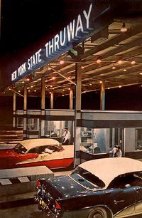 New York State Thruway, c.1950s. #vintage #1950s #cars