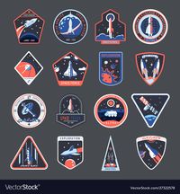 Space patches galaxy exploration spaceship badges Vector Image , #SPONSORED, #galaxy, #exploration, #Space, #patches #AD