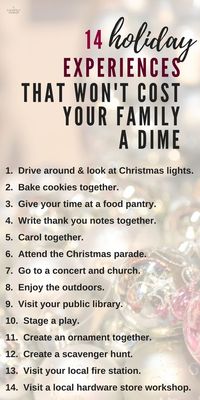 Do you like spending time together during the holidays? Here's 14 holiday experiences you can do together as a family and they are free! Totally keeping this list handy. #ad #onup
