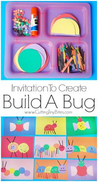 Invitation To Create: Build A Bug. Open ended creative insect paper craft for kids. Great for color recognition