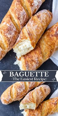 A homemade baguette is a true treat! Better yet, this recipe requires only four simple ingredients and absolutely no kneading.