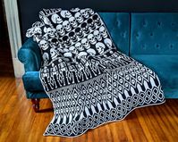 All Skulls Mosaic Crochet Blanket Pattern by Sixel | Etsy