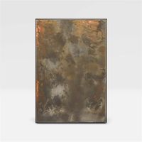 Elegance meets industrial. The Benson features two antiqued-mirror panels, one large and one small, with a dusting of gold that creates the moody effect of this large, rectangular piece. A slim, flush frame is the finishing touch, complementing the piece’s simplicity. MATERIAL: Mirror DIMENSIONS: A. 26''W x 38''H Outt