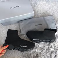 Babes ‘n’ Sneakers’s Instagram post: “Balenciaga Speed Trainer 🖤👟 • 📸 @mollieshannon_ • Follow @babesnsneakers for more • #balenciagasneakers #balenciagaspeedtrainer #soldmysole…”