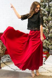 Twirling In Manhattan Maxi Skirt in Red $54.00