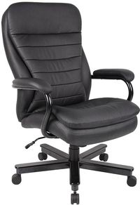 Executive Office Chair Heavy Duty Black Leather Task Computer Chair Big and Tall SKU: ap999l Features of this executive high back managers chair include: Upholstered in black top grain leather. Pillow top cushions for added comfort
