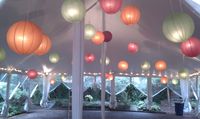 Chinese Lanterns light up the Courtyard tent at Decatur House.