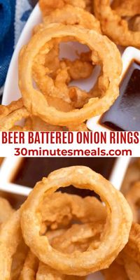 Beer Battered Onion Rings are sweet and soft inside, with a perfectly-spiced crunchy and airy breading.