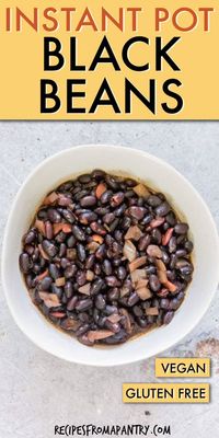 Instant Pot Black Beans are so easy to make with just 3 ingredients. You can have creamy black beans ready to serve in less than 1 hr without soaking ahead of time. An easy pressure cooker black beans recipe! #instantpot #instantpotrecipes #instantpotblackbeans #blackbeans #pressurecookerrecipes #pressurecookerblackbeans