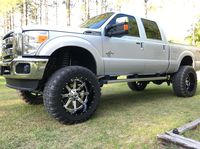 2015 Ford F250 6.7 diesel. 10 inches of lift 24 in fuel wheels and 40's