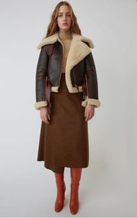 Women Aviator Pilot RAF B3 Flying Bomber Fur Real Sheepskin