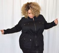 Linea by Louis Dell'Olio NWT Black Lace Trim Cargo Zip Up Jacket 3x Plus Size #LineabyLouisDellOlio #BasicJaket