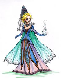 Queen Elsa by oasiswinds.deviantart.com on @DeviantArt - Gorgeous alternate costume design!