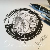 Rollerskate Tattoo gemaakt door Linda - Da Linci Art www.dalinciart.nl #dalinciart #🛼 #skatetattoo #drawing #design #blackpaint #tattoodesign #art #rollerskatetattoo #rollerskating #blackandgreytattoo #rollerskate #rollerskatetattoo #tattooforman #tattoo #tattoos #tattooshop #zwijndrecht