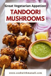 These Tandoori Mushrooms have a cheesy and spicy filling and are baked to golden perfection in the oven. They are then cooked over direct heat until a little charred for that smoky flavor! Makes a great vegetarian appetizer for just about any occasion.