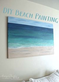 DIY Beach Painting - Make one of your OWN - artsychicksrule.com