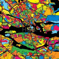 Stockholm Sweden Colorful Map by Hebstreit #map #gift #beautiful #download #digital #vector #art #stockimage #hebstreit