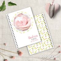 Libreta personalizada para bautizo con foto – Modelo Andrea – Colección Bodapix #bodapix #invitaciones #bautizos #bautizo #baptism