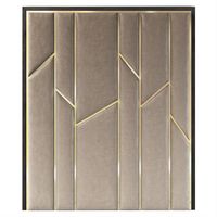 Inspired by Bamboo forest landscapes the Anji headboard has tall fluted upholstered sections delineated by polished brass edging and surrounded by a solid timber frame.