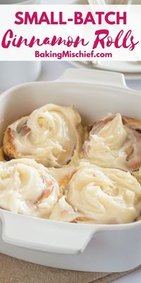These Small-batch Easy Overnight Cinnamon Rolls make a rich and indulgent breakfast with outrageously amazing cream cheese frosting. | #CinnamonRolls | #Breakfast | #CreamCheeseFrosting
