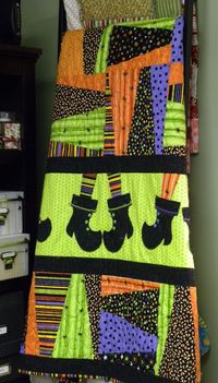 Too Cute Halloween quilt with Witches boots made from SU Stocking Die :)