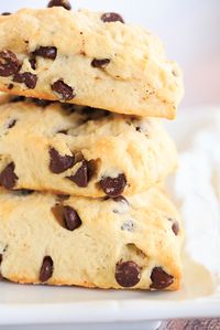 Chocolate Chip Scones - wonderfully tender and perfect alongside a cup of coffee for breakfast or dessert! | http://www.browneyedbaker.com/chocolatey-morning-goodness/