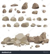 Rock stone big set cartoon. Stones and rocks in isometric 3d flat style. Set of different boulders. Video Game #Sponsored , #AD, #cartoon#Stones#rocks#set