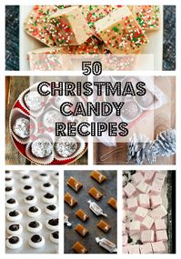 50 Christmas Candy Recipes -candy is great any time of year and always makes a nice gift! Chocolate Chocolate and More!